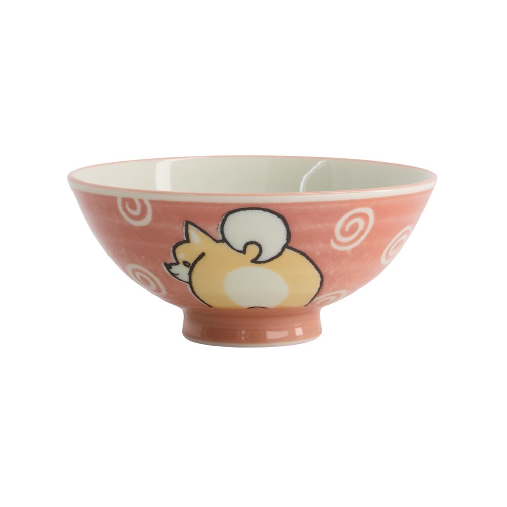 Kawaii Shiba-Dog Rice skål, pink - 500 ml.